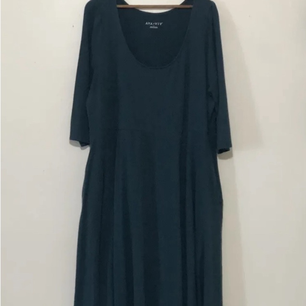 Ava Viv Plus SZ 4X Causal Black Dress